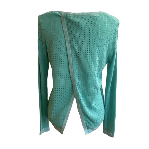 Rag & Bone Ariana Open Knit Flyaway Cotton Sweater Turquoise Small Orig $298 - Picture 5 of 9